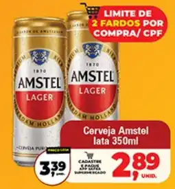 Safra Supermercados Cerveja Amstel lata oferta