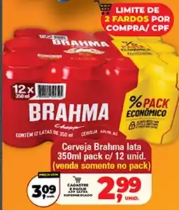Safra Supermercados Cerveja brahma lata oferta