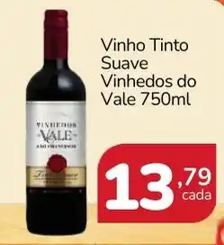 Rede Mais Supermercados Vinho Tinto Suave Vinhedos do Vale oferta