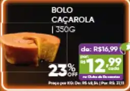 Pais e Filhos Supermercados Bolo caçarola oferta