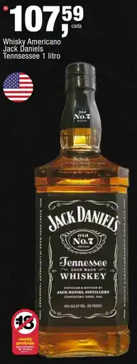 Frangolândia Whisky americano jack daniels tennessee 1 litro oferta