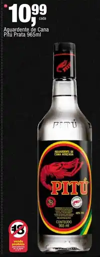Frangolândia Aguardente de Cana Pitú Prata oferta