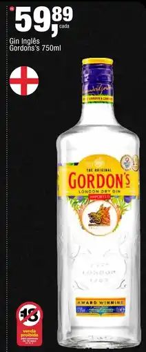 Frangolândia Gin Inglês Gordons's oferta