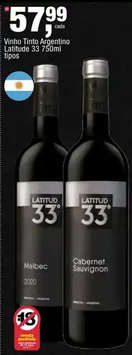 Frangolândia Vinho Tinto Argentino Latitude 33 oferta
