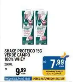 Supermercado Guará Shake proteico 15g verde campo 100% whey oferta