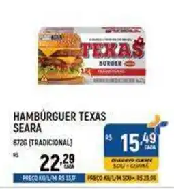 Supermercado Guará Hambúrguer texas seara oferta