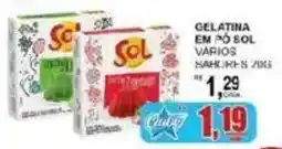 Supermercado Estrela Azul gelatina em pó sol vários sabores oferta