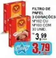 Supermercado Estrela Azul Filtro de papel 3 corações oferta