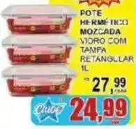Supermercado Estrela Azul Pote hermético mozzarella vidro com tampa retangular oferta