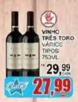 Supermercado Estrela Azul vinho três toro vários tipos oferta