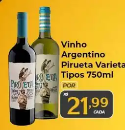 X Supermercados Vinho Argentino Pirueta Varieta oferta
