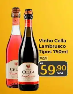 X Supermercados Vinho Cella Lambrusco Tipos oferta