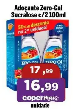Copercana Adoçante Zero-Cal Sucralose c/2 100ml oferta