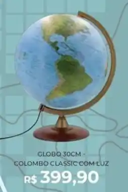 Livraria Leitura Globo 30cm - colombo classic com luz oferta