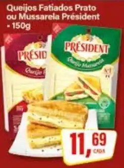 Rede Supermarket Queijos Fatiados Prato ou Mussarela President oferta