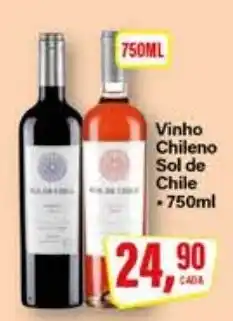 Rede Supermarket Vinho Chileno Sol de Chile oferta