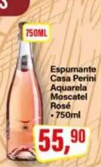 Rede Supermarket Espumante Casa Perini Aquarela Moscatel Rosé oferta