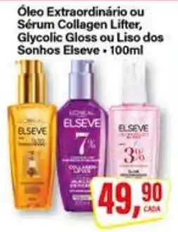Rede Supermarket Óleo Extraordinário ou Sérum Collagen Lifter, Glycolic Gloss ou Liso dos Sonhos Elseve oferta