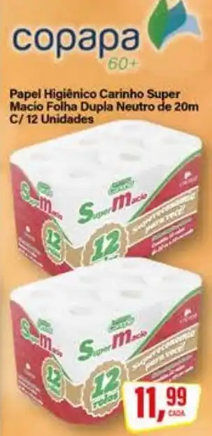 Rede Supermarket Papel Higiênico Carinho Super Macio Folha Dupla Neutro oferta