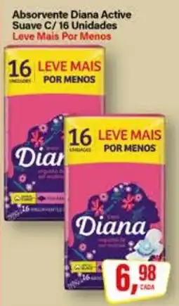Rede Supermarket Absorvente diana active suave c/ 16 unidades oferta