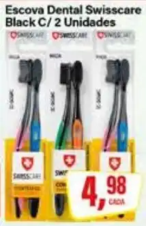 Rede Supermarket Escova Dental Swisscare Black C/ 2 Unidades oferta