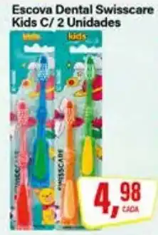 Rede Supermarket Escova Dental Swisscare Kids C/ 2 Unidades oferta