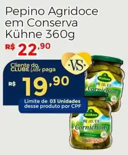 Villarreal Supermercados Pepino Agridoce em Conserva Kühne oferta