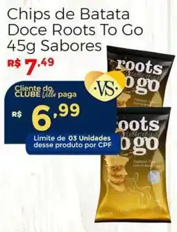 Villarreal Supermercados Chips de Batata Doce Roots To Go Sabores oferta