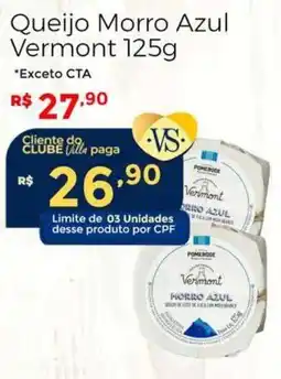 Villarreal Supermercados Queijo morro azul vermont oferta