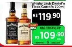 Max Atacadista Whisky jack daniel's tipos garrafa oferta