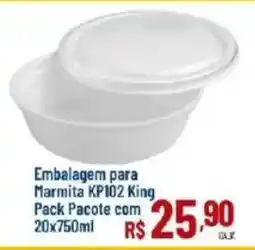 Max Atacadista Embalagem para Marmita KP102 King oferta