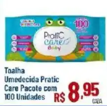Max Atacadista Toalha Umedecida Pratic Care Pacote com 100 Unidades oferta
