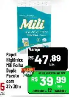 Max Atacadista Papel Higiênico Mili Folha Dupla Pacote oferta