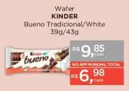 Supermercados Mundial Wafer kinder bueno tradicional/white oferta