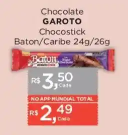 Supermercados Mundial Chocolate garoto chocostick oferta
