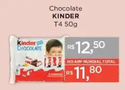 Supermercados Mundial Chocolate kinder t4 oferta