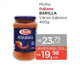 Supermercados Mundial Molho italiano barilla vários sabores oferta