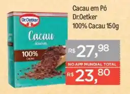 Supermercados Mundial Cacau em pó dr.oetker 100% cacau oferta