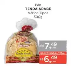 Supermercados Mundial Pão tenda árabe vários tipos oferta