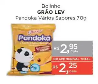 Supermercados Mundial Bolinho grão lev pandoka vários sabores oferta