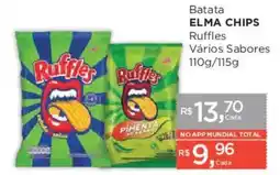 Supermercados Mundial Batata elma chips ruffles vários sabores oferta
