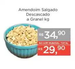 Supermercados Mundial Amendoim Salgado Descascado a Granel oferta