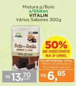 Supermercados Mundial Mistura p/bolo s/glúten vitalin oferta