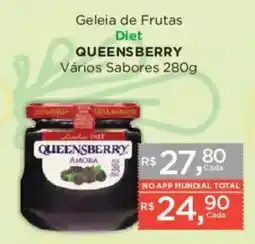 Supermercados Mundial Geleia de Frutas Diet Queensberry Vários Sabores oferta