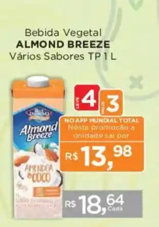 Supermercados Mundial Bebida Vegetal Almond Breeze Vários Sabores oferta