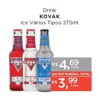 Supermercados Mundial Drink kovak ice vários tipos oferta