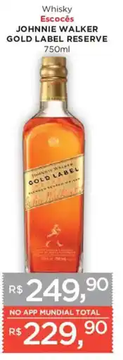 Supermercados Mundial Whisky escocês johnnie walker gold label reserve oferta