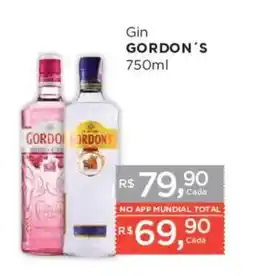 Supermercados Mundial Gin gordon's oferta