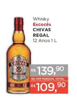 Supermercados Mundial Whisky Escocês Chivas Regal 12 Anos oferta