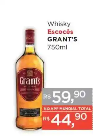 Supermercados Mundial Whisky Escocês Grant's oferta